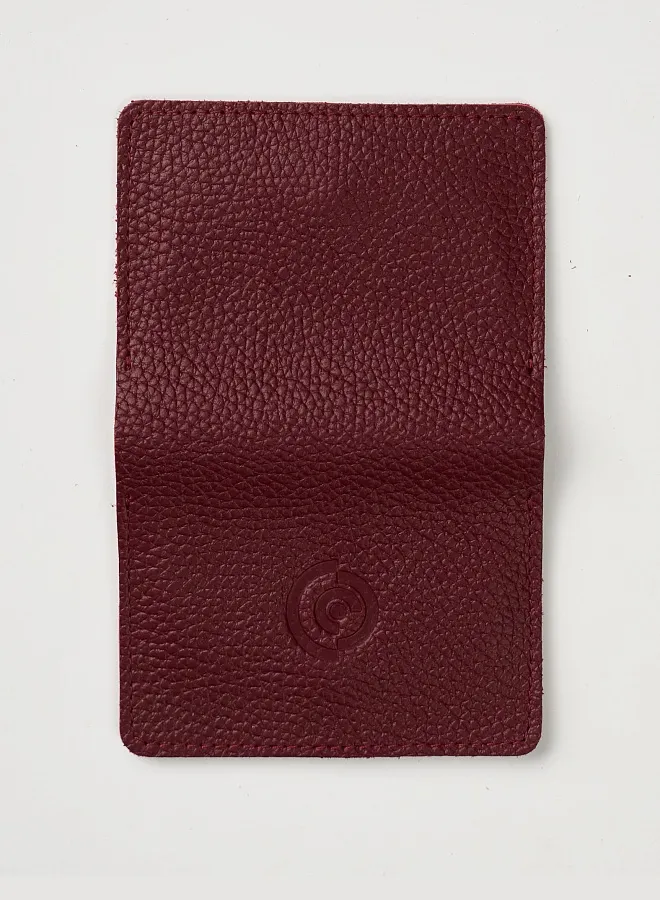 Картхолдер на кнопке бордовый