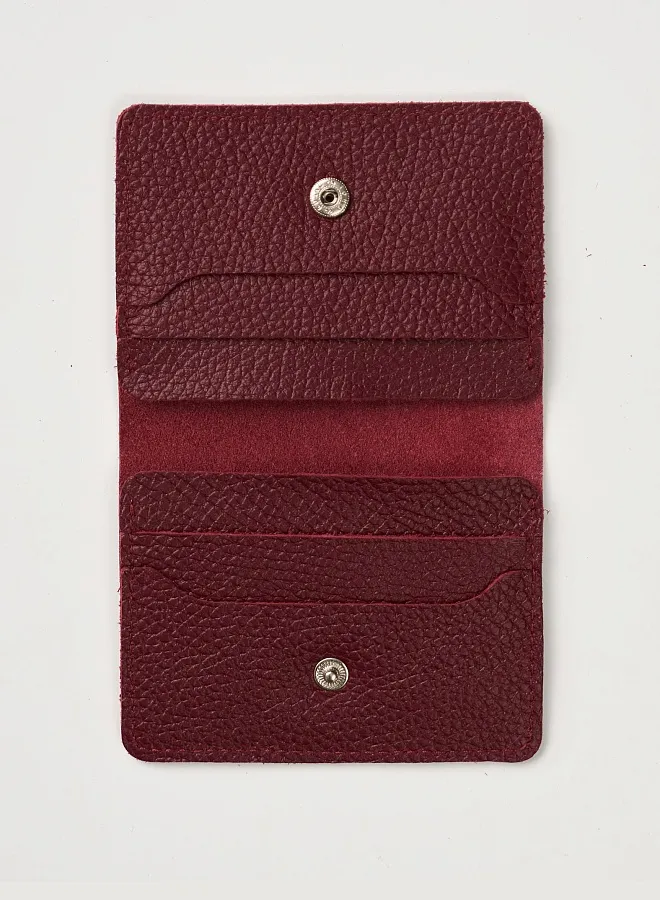 Картхолдер на кнопке бордовый