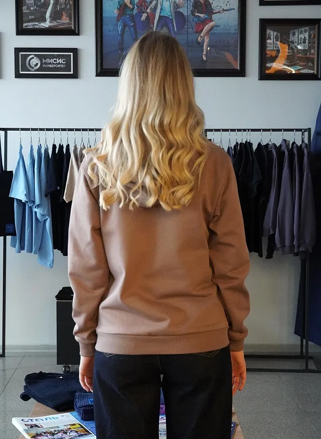 Толстовка с капюшоном бежевая