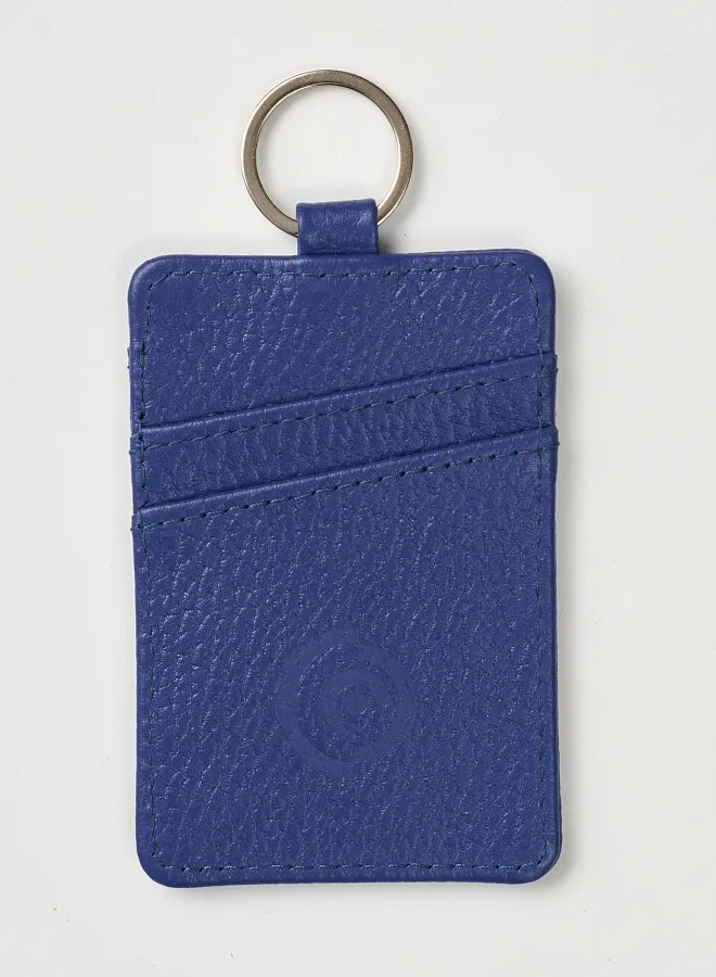 Футляр для карт с кольцом синий