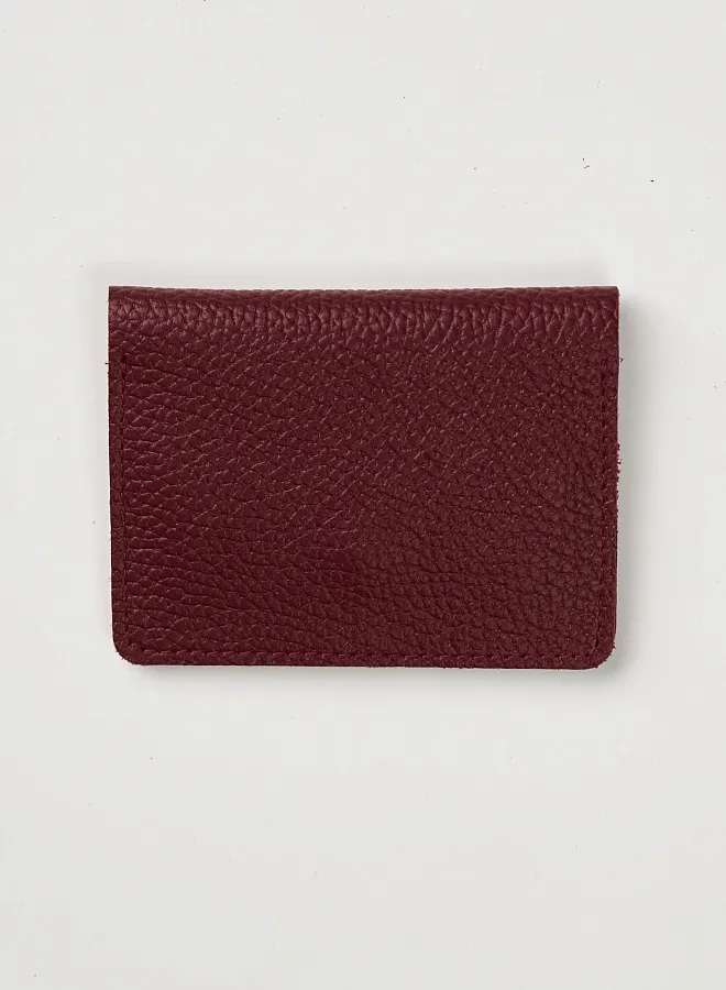 Картхолдер на кнопке бордовый