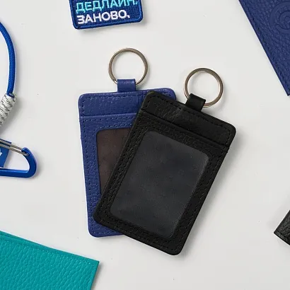Футляр для карт с кольцом черный