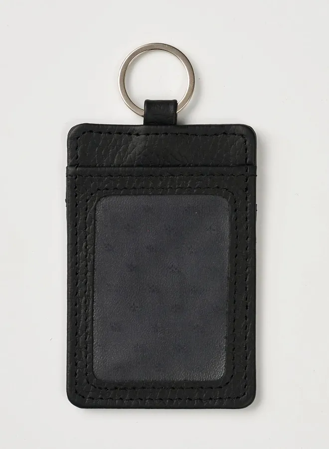 Футляр для карт с кольцом черный