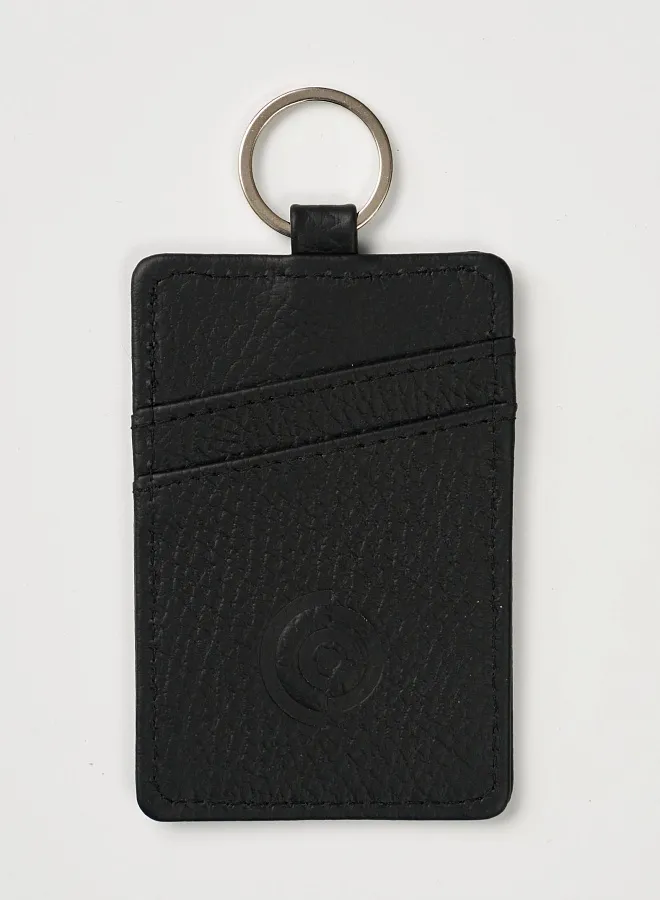 Футляр для карт с кольцом черный